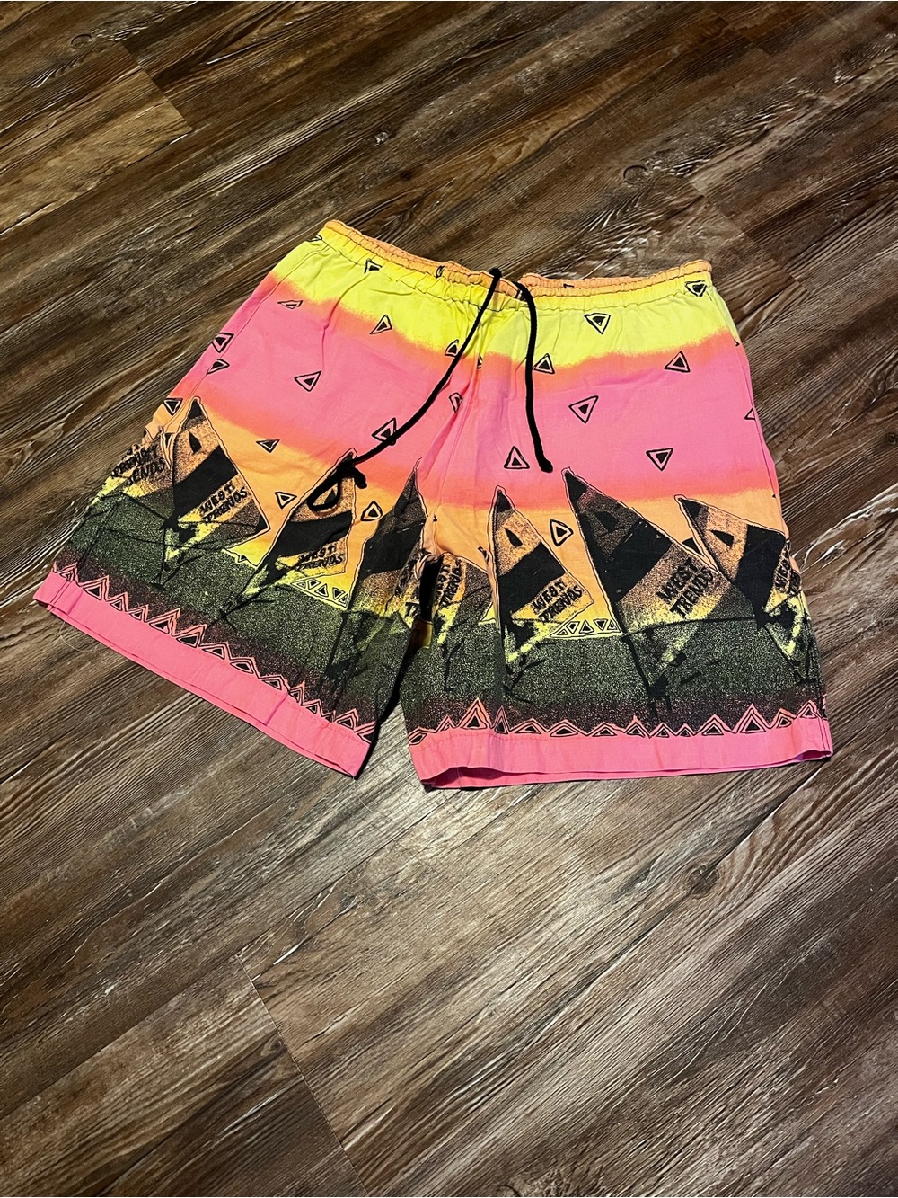 Vintage 90’s Neon Gradient Surf Print Shorts